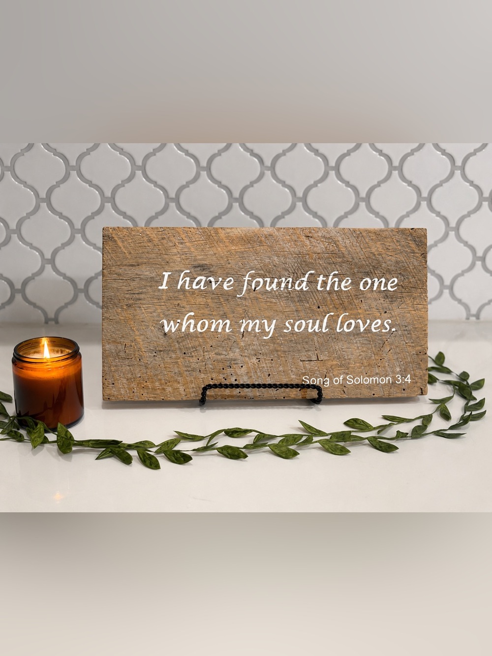 Handmade Song of Solomon Wedding Sign Reclaimed Barn Wood Decor